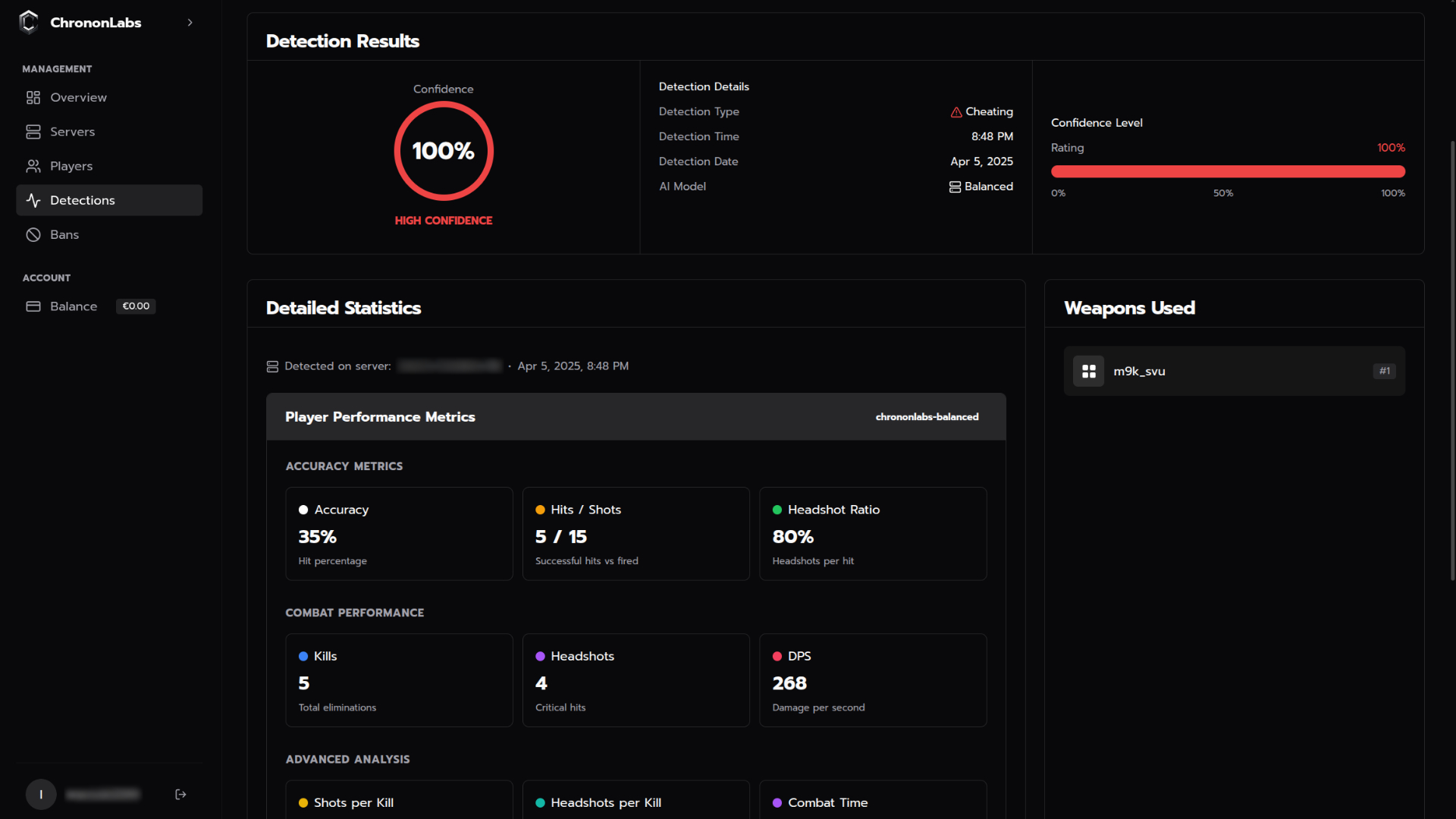 Detection Reports